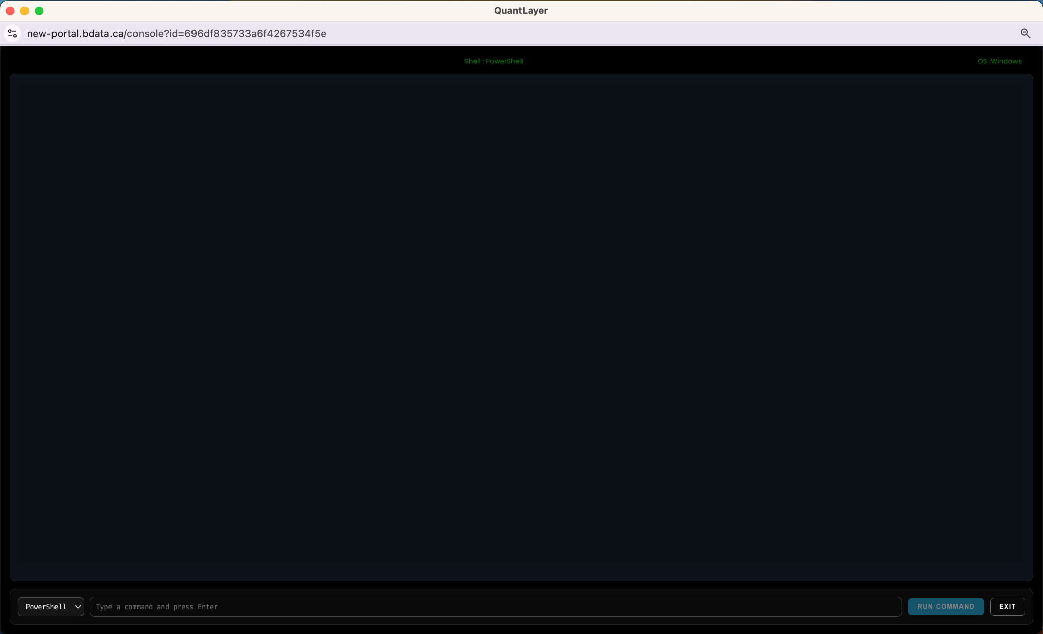 Remote Console screen showing an auditable terminal session